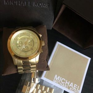Metallic Runway Gold-tone Stainless Steel Watch